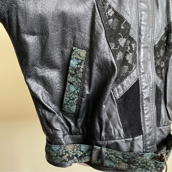 vintage 80s patchwork leather bomber jacket - Picture 7 of 15